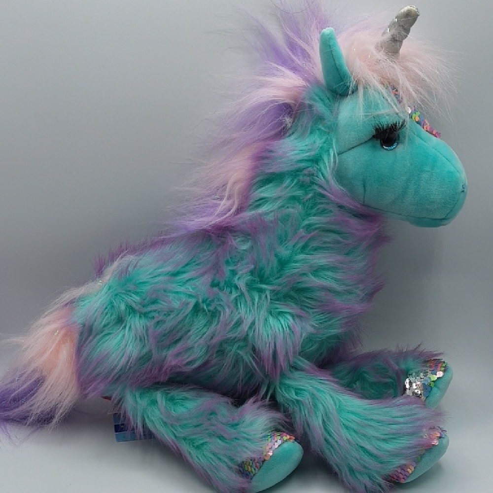 Douglas Veda Unicorn Rainbow Fuzzle Teal and Lavender